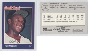 1988 Grand Slam South Bend White Sox Rodney McCray #8