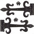 2 x ANTIQUE T TEE DOOR HINGES 310mm Black Traditional Vintage Decoration Gothic