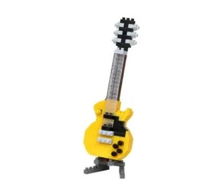 NANOBLOCK Electric Guitar Yellow Nano Block Micro-Sized Building Blocks NBC-347 - Picture 1 of 2