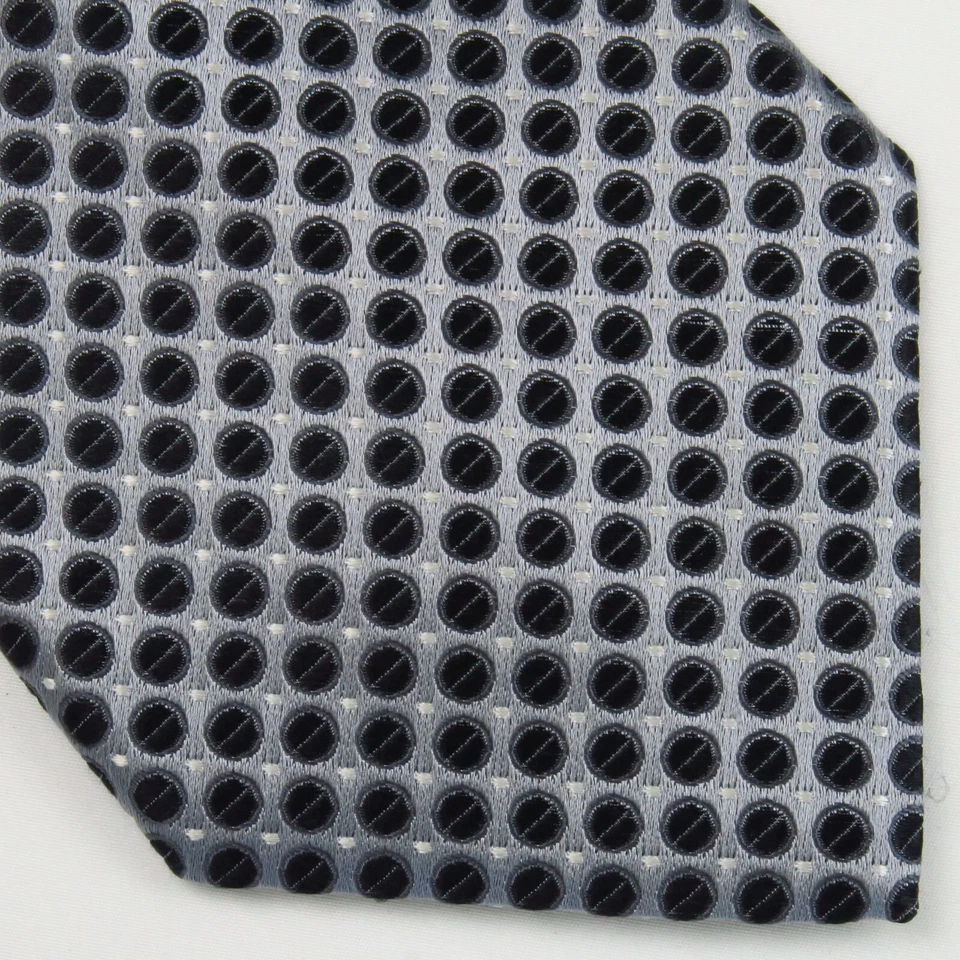 Stafford Executive Negro Plata Micro Lunares Diseño Geométrico 59"x4" Moderno Foto 1 de 4