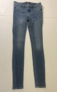 Hollister Women’s Jeans Size 3L Low Rise Jean Leggings Stretch 26x30 Blue Denim - Picture 1 of 10