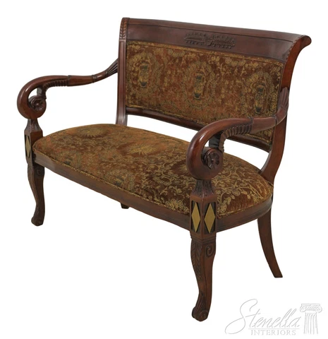 59203EC: French Regency Style Mahogany Upholstered Settee Cover