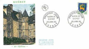 Envelope FDC France COAT OF ARMS OF GUERET 1964 GUERET - Picture 1 of 1