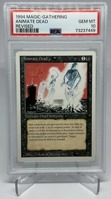 1994 MAGIC THE GATHERING REVISED EDITION ANIMATE DEAD PSA 10 GEM MINT - Image 1 of 2
