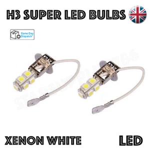 2x H3 LED BULBS WHITE HEADLIGHT FOG LIGHTS DRIVING CORNERING BULBS - Picture 1 of 3