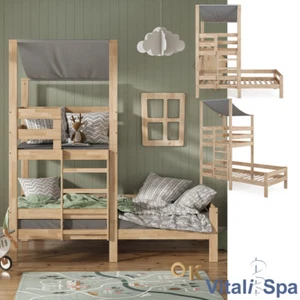 Kinderbett Tom 90x200cm Spielturm Bett Spielbett Jugendbett Hausbett VitaliSpa - Bild 1 von 7
