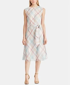 Vestido Georgette Lauren Ralph Lauren con cinturón blanco seda talla múltiple 18 R #200752334 - Imagen 1 de 2