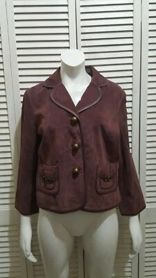 Jaqueta de couro Kate Hill com forro TAMANHO 14 NOVA SEM ETIQUETAS - Imagem 1 de 4