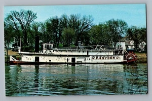 Cartolina Marietta Ohio OH Snyder Steamboat Crucible Steel Company anni 50-60 - Foto 1 di 2