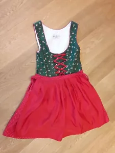 Dirndl Melega Rot Grün Kurz Neuwertig Gr.42 - Bild 1 von 4