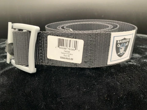 Oakland Raiders NFL field belt adjustable size 32-42 S/M Black Cover