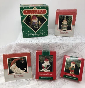 5 VINTAGE HALLMARK Keepsake Christmas Ornaments SANTA THEME in original boxes - Picture 1 of 6