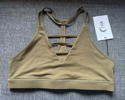 Zyia Women's Active Olive Grid Sports Bra Size XL No Pads NWT Free Shipping - Image 1 of 4