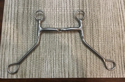 Сверло для западной лошади TRAMMELL из нержавеющей стали с длинным хвостовиком 9 дюймов ~ рот 5 дюймов - Изображение 1 из 4