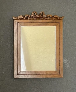 Espejo con marco de arco ornamentado de madera dura maciza tallado a mano vintage - Imagen 1 de 11