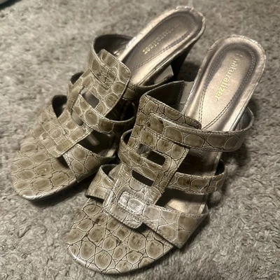 Mujer Naturalizador Jenra Puntera Abierta Tacón Sin Cordones Cocodrilo Talla 9 M Imitación Cuero Foto 1 de 4