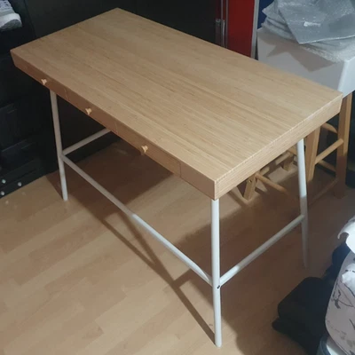 Ikea LILLÅSEN Desk with 3 Draws, Bamboo, 102x49cm - Image 1 of 4