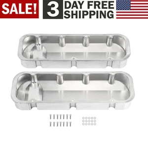 Big Block for Chevy Polished Aluminum Fabricated Valve Covers BBC 396 454 Gasket - Picture 1 of 15