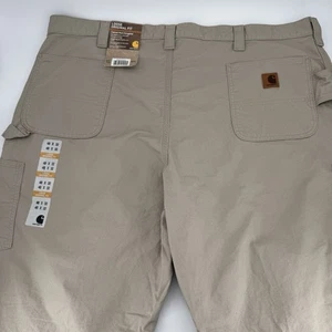 Carhartt Carpenter Pants Men's 48x32 Canvas Work Dungaree B151 Tan Loose Fit NWT - Picture 1 of 15