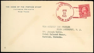 4/15/25 SIEGER 20N, USS LOS ANGELES, Red AIR MAIL SERVICE CDS to BERMUDA, #554!! - Picture 1 of 2