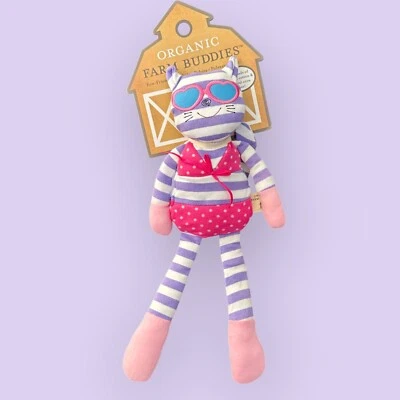 Apple Park Orgánico Granja Amigos CATNAP GATITO Gato Peluche Seguridad Lovey Bebé Juguete Foto 1 de 4