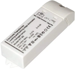 Elektronischer Halogen-Trafo 230/12V/20-60W dimmbar klein flach 105 x31,5x21mm - Bild 1 von 1
