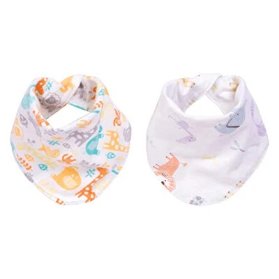 Trend Lab Mint Jungle 2 Pack Reversible Flannel Bandana Bib Set - Image 1 of 3