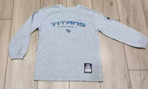 NFL Tennessee Titans Football Long Sleeve Shirt Kids Children Size 8 Gray Reebok - Picture 1 of 7