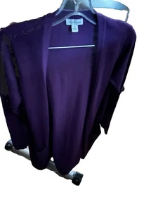 Joan Rivers Wardrobe Builders The Perfect Cardigan Purple A218744 Size XS - Picture 1 of 2