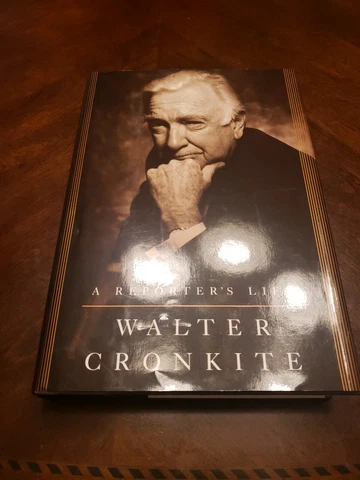 Signed Walter Cronkite A Reporter's Life Book CBS News PSA authenticated Cover