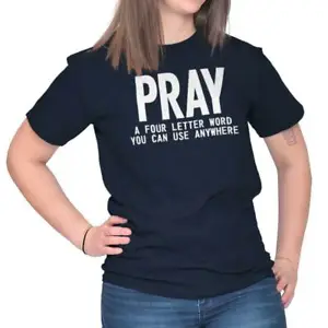 Cute Religious Jesus Christian Worship Pray Womens or Mens Crewneck T Shirt Tee - Picture 1 of 10