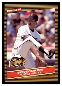 1986 Donruss Highlights #35 STEVE CARLTON San Francisco Giants ~F4Y