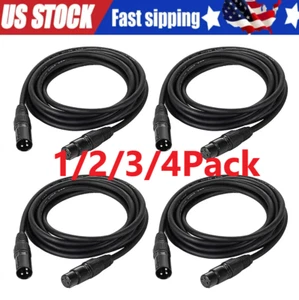 Premium XLR Male to Female All Sizes Microphone Cable Balanced 3 Pin Pro Grade - Picture 1 of 19
