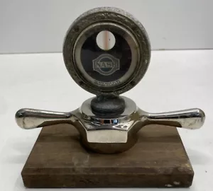 RARE 7-3/4" NASH MOTO METER RADIATOR CAP HOOD ORNAMENT CHROME BRASS VINTAGE - Picture 1 of 10