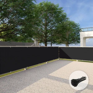 35in Balcony Fence Windscreen Privacy Screen Cover Cloth for Garden Deck Black - Picture 1 of 6