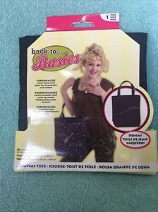 Back to Basics Canvas Tote 13.5 X 13.5 X 3.5 Black Brand New - Picture 1 of 4