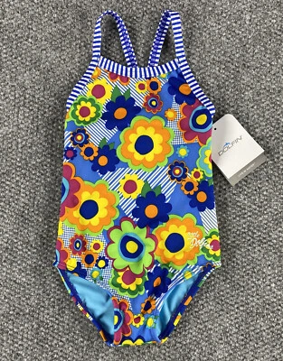 Traje de baño de una pieza para niñas Dolfin Flower Power talla 5 Foto 1 de 4