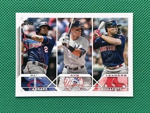 2023 Topps Series 1 #289  American League AVG Leaders Arraez • Judge • Bogaerts - Picture 1 of 2