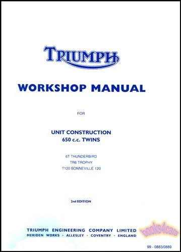 LIBRO DE REPARACIÓN MANUAL DE TALLER TRIUMPH 650 GUÍA DE TALLER UNIDAD DOBLE Foto 1 de 1