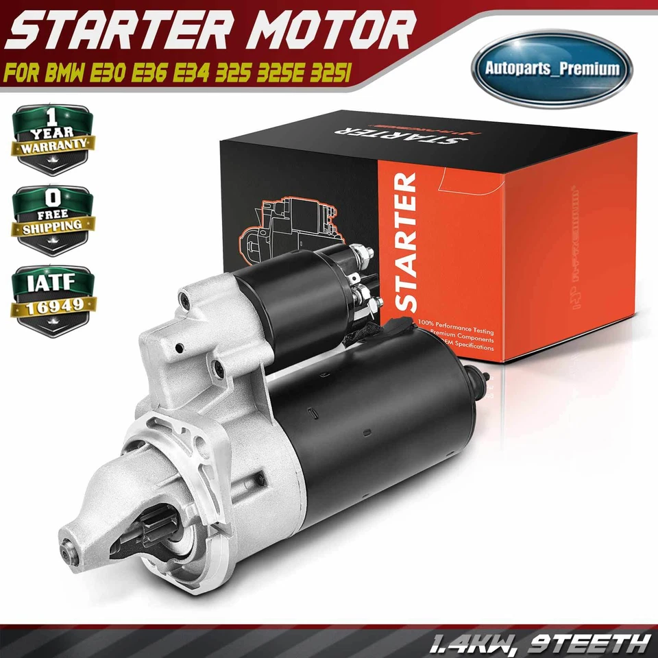 Motor De Arranque Para BMW E30 E36 E34 325 325e 325i 82-93 525i 528e 1.4kW/12 V CW 9T Foto 1 de 4