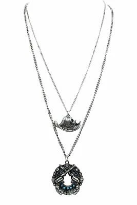Collar colgante Western Lady Shooter vintage de seis tiradores pistola y sombrero de vaquero Foto 1 de 2