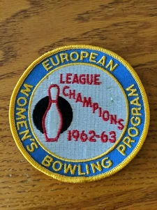 European Womens Bowling Patch 1962 63 Vintage Champions League 4" - Picture 1 of 5