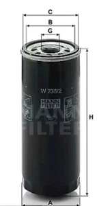 MANN-FILTER W 735/2 Oil Filter for AUDI - Picture 1 of 1