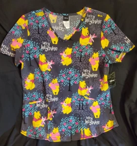 Scrubstar Women's Winnie The Pooh "Very Huggable" Scrub Top - M - Picture 1 of 1
