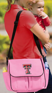 Texas Tech Diaper Bag Pink Official NCAA LogoShower Gifts for Daddy or Mom