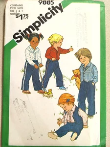 Vintage 1980s Simplicity 9885 Toddlers Shirt Pants Vest Size 3 - Picture 1 of 2