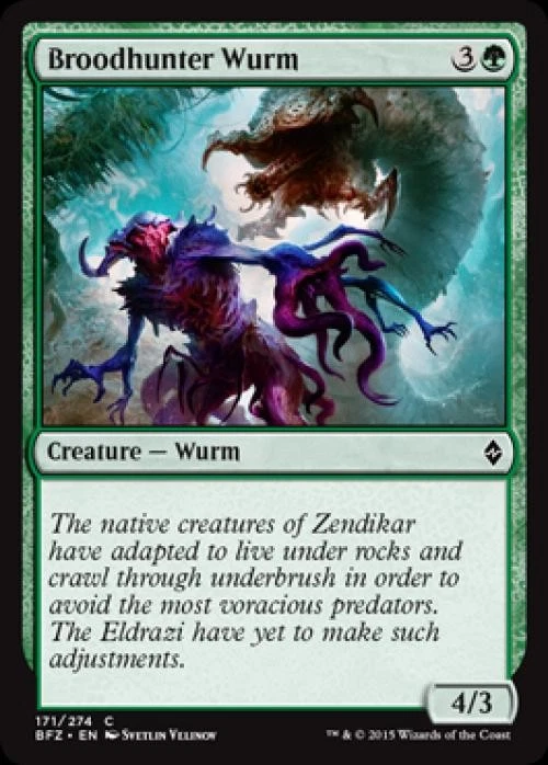 Broodhunter Wurm -Foil Light Play MTG Battle for Zendikar - Image 1 of 1