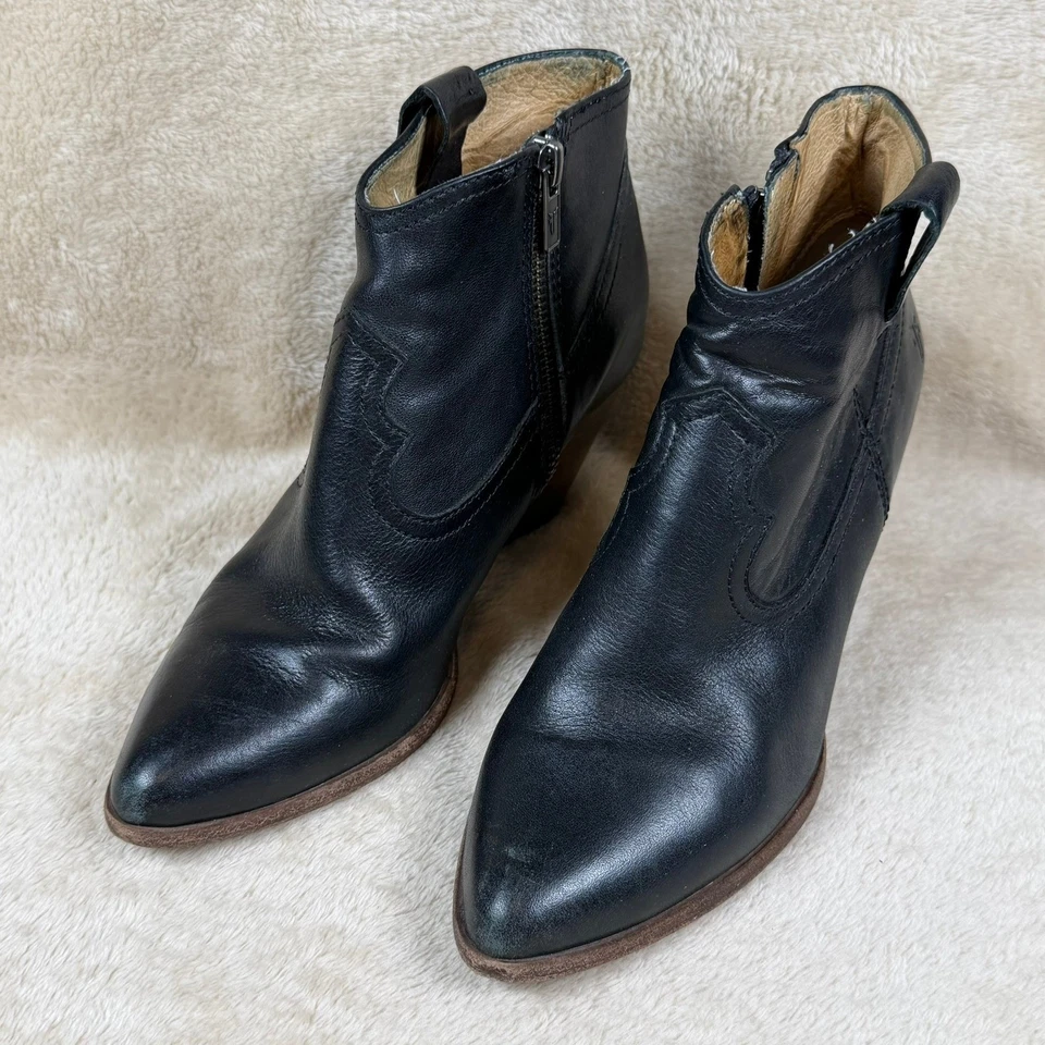 Botines Frye Reina para mujer talla 6 cuero negro vaquera occidental Foto 1 de 4