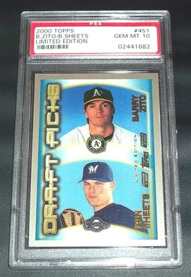 PSA 10 Gem MT Barry Zito Rookie Ben Sheets Rc 2000 Topps Limited Edition #451 - Image 1 of 4