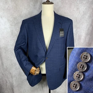 Jos A Bank Traveler Blazer Jacket Men 48R Blue Wool Performance Stretch Suit NEW - Picture 1 of 19